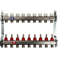 Коллектор STOUT из нержавеющей стали с расходомерами 9 вых. SMS 0917 000009