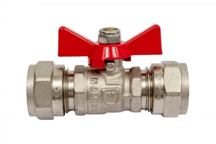 Шаровый кран с обжимным соединением VALTEC 16, рукоятка бабочка VT.343.N.1616