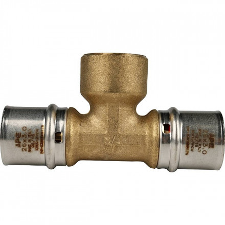 Тройник переходник STOUT с внутренней резьбой прессовой 26x3/4"x26 SFP-0007-003426