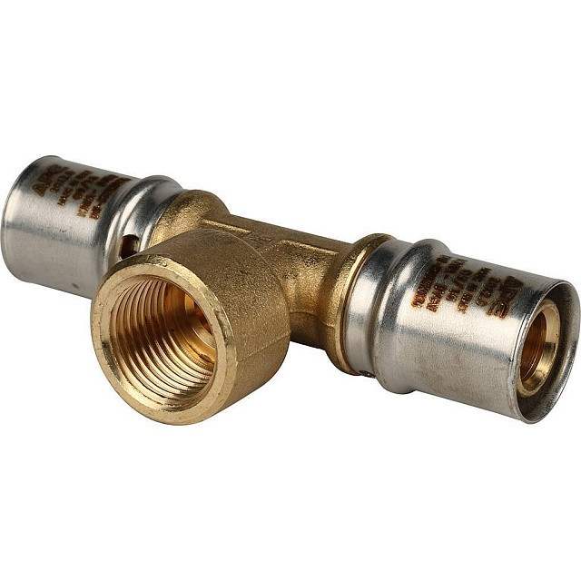 Тройник переходник STOUT с внутренней резьбой прессовой 20x1/2"x20 SFP-0007-001220