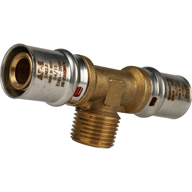 Тройник переходник STOUT с наружной резьбой прессовой 20x1/2"x20 SFP-0008-201220