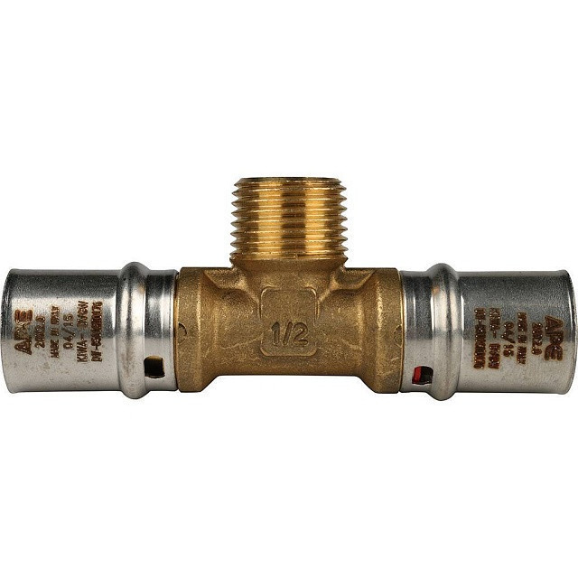 Тройник переходник STOUT с наружной резьбой прессовой 20x1/2"x20 SFP-0008-201220