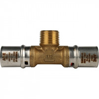 Тройник переходник STOUT с наружной резьбой прессовой 20x1/2"x20 SFP-0008-201220