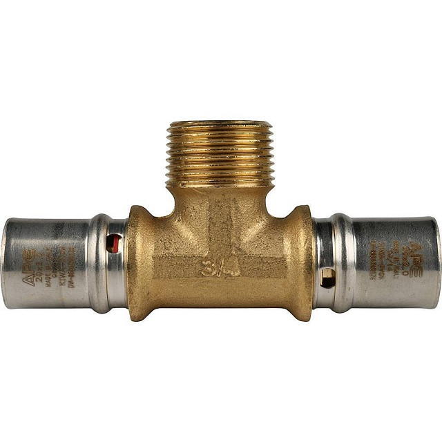 Тройник переходник STOUT с наружной резьбой прессовой 20x3/4"x20 SFP-0008-203420