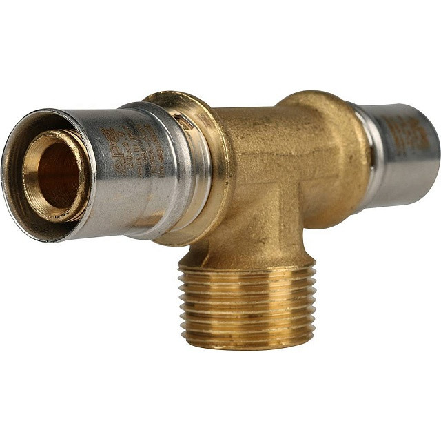Тройник переходник STOUT с наружной резьбой прессовой 20x3/4"x20 SFP-0008-203420