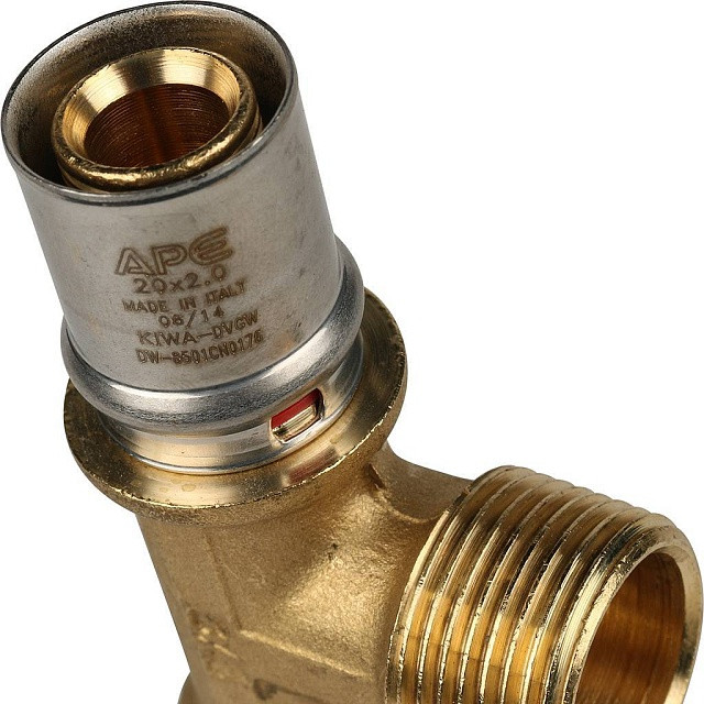 Тройник переходник STOUT с наружной резьбой прессовой 20x3/4"x20 SFP-0008-203420