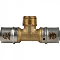 Тройник переходник STOUT с наружной резьбой прессовой 26x3/4"x26 SFP-0008-263426