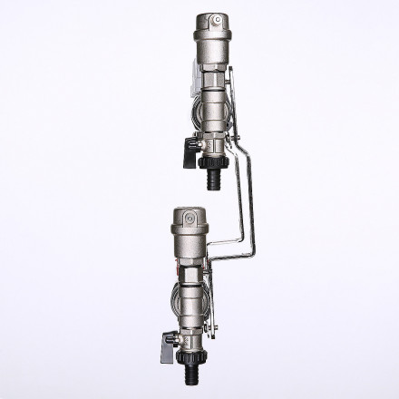 Коллекторная группа со встр. расходомерами и с регулирующими клапанами в сборе 1"х3/4" евроконус 3 вых. нерж. сталь Valtec VTc.589.EMNX.0603 вид 2