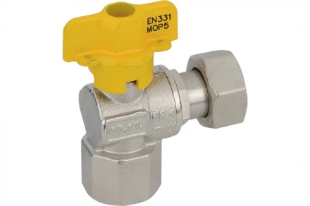 Kран шаровой для газа Bugatti угловой, Rp1/2"x G1/2" DN10 PN4 575 05750001