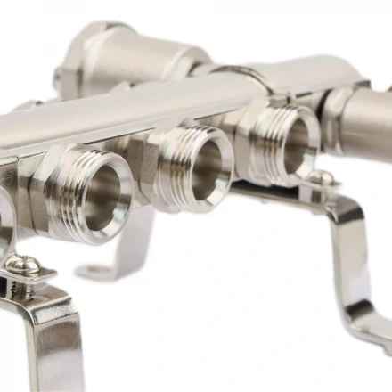 Коллекторная группа TIM без расходомеров 1"х3/4" 2 вых. латунь KB002