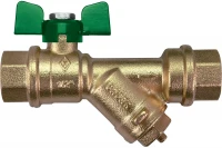 Кран шаровой для воды Bugatti с фильтром Eco Valve Rp1" DN20 PN20 741G 0741G08