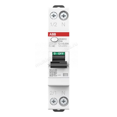 Автоматический выключатель дифференциального тока ABB DS301C С16 AC30 2CSR255063R1164