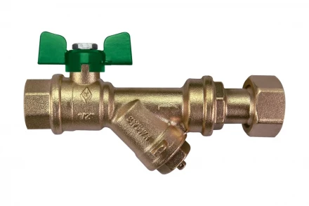 Kран шаровой для воды Bugatti с фильтром Eco Valve Rp3/4" x G3/4" DN15 PN20 747G 0747G631