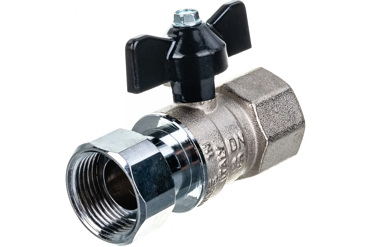 Кран Stout шаровой с накидной гайкой с прокладкой FASIT бабочка 3/4" SVB-0009-000020