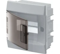  Бокс ABB в нишу Mistral41 6М прозрачная дверь c клеммами белый 1SLM004101A2201