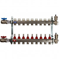 Коллектор STOUT из нержавеющей стали в сборе с расходомерами 9 вых. SMS 0907 000009