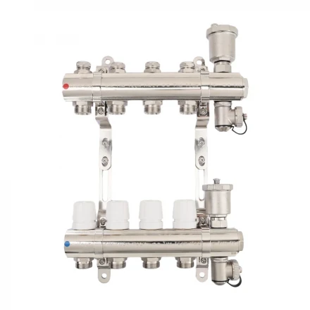 Коллекторная группа TIM без расходомеров 1"х3/4" 11 вых. латунь KB011
