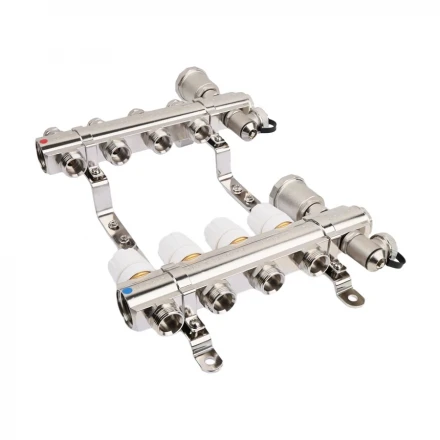 Коллекторная группа TIM без расходомеров 1"х3/4" 11 вых. латунь KB011 вид 3