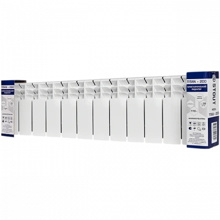 Биметаллический радиатор STOUT Titan 200 12 секции боковое подключение SRB-3310-020012