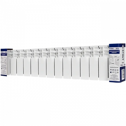 Биметаллический радиатор STOUT Titan 200 14 секции боковое подключение SRB-3310-020014