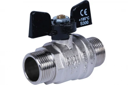 Кран шаровой BUGATTI 03270027 Oregon (ручка-бабочка) нар-нар резьба 3/4 RG008TC8M247BU