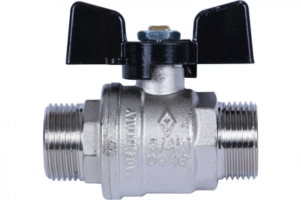 Кран шаровой BUGATTI 03270027 Oregon (ручка-бабочка) нар-нар резьба 3/4 RG008TC8M247BU