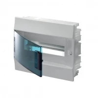  Бокс ABB в нишу Mistral41 12М прозрачная зеленая дверь c клеммами 1SLM004101A1203