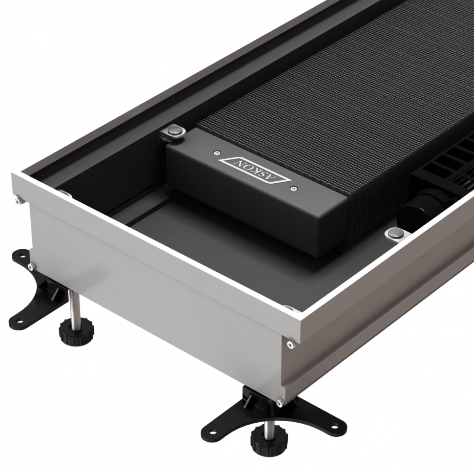 Конвектор ASKON внутрипольный водяной КВП 90/380/1400 АСКОН без вентилятора (с решеткой)