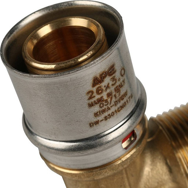 Угольник переходник STOUT 90° прессовой с наружной резьбой 3/4"x26 SFP-0011-003426