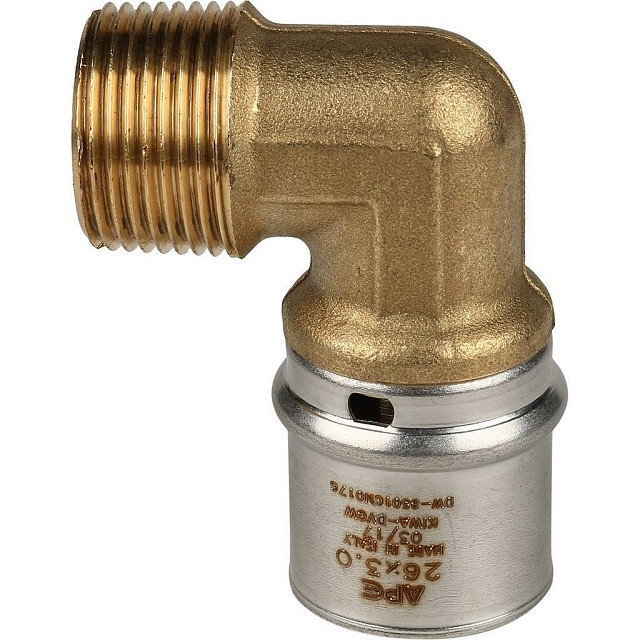 Угольник переходник STOUT 90° прессовой с наружной резьбой 3/4"x26 SFP-0011-003426