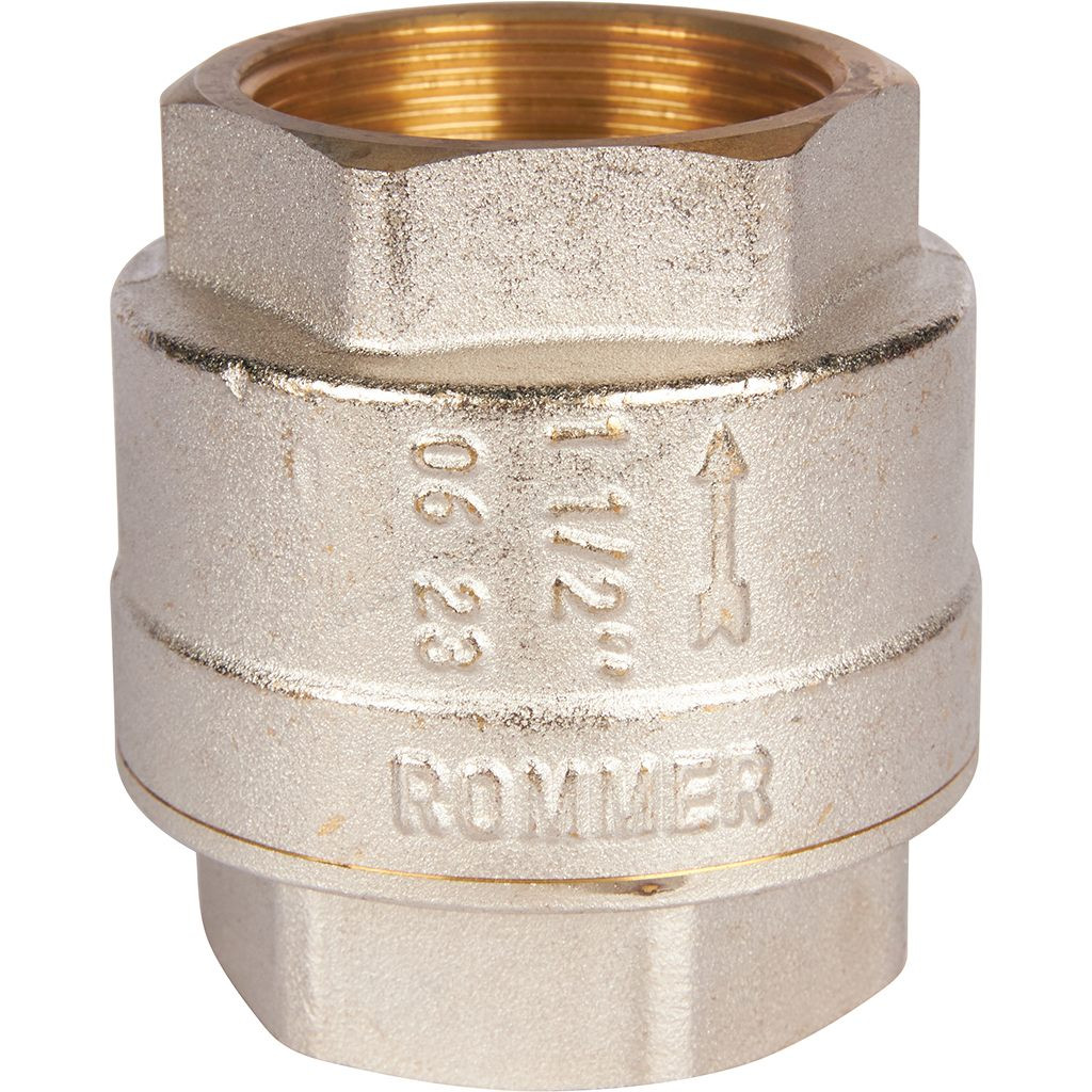 Клапан Rommer обратный пружинный муфтовый с металлическим седлом 1 1/2" RVC-0001-000040