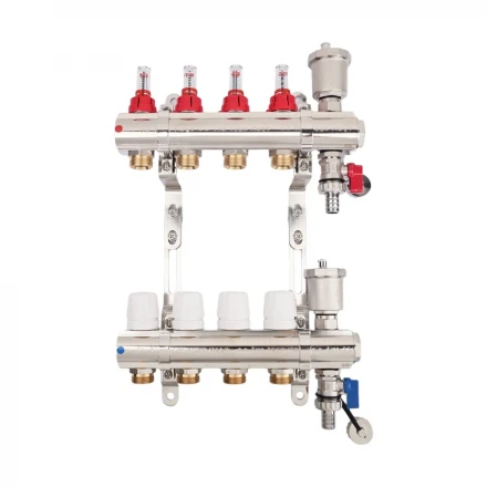 Коллекторная группа TIM со встр. расходомерами латунь 1"х3/4" 5 вых. KC005
