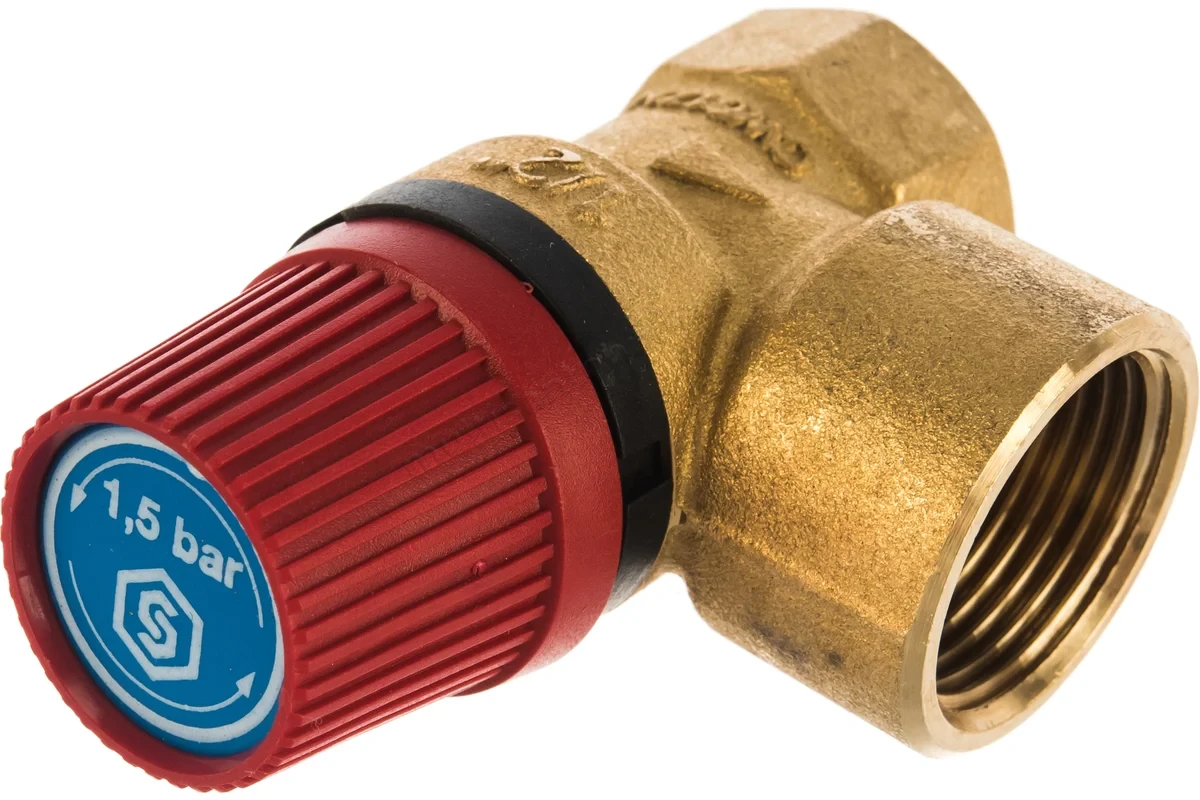 Клапан Stout предохранитель 1/2"x3/4" 1.5 бар с красной крышкой SVS-0001-001515