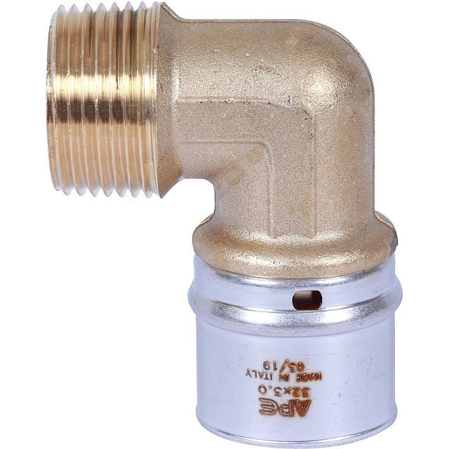Угольник переходник STOUT 90° прессовой с наружной резьбой 1"x32 SFP-0011-000132
