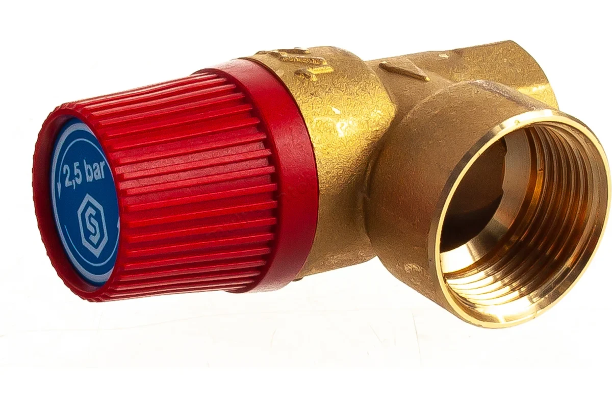 Клапан Stout предохранитель 1/2"x3/4" 2.5 бар с красной крышкой SVS-0001-002515