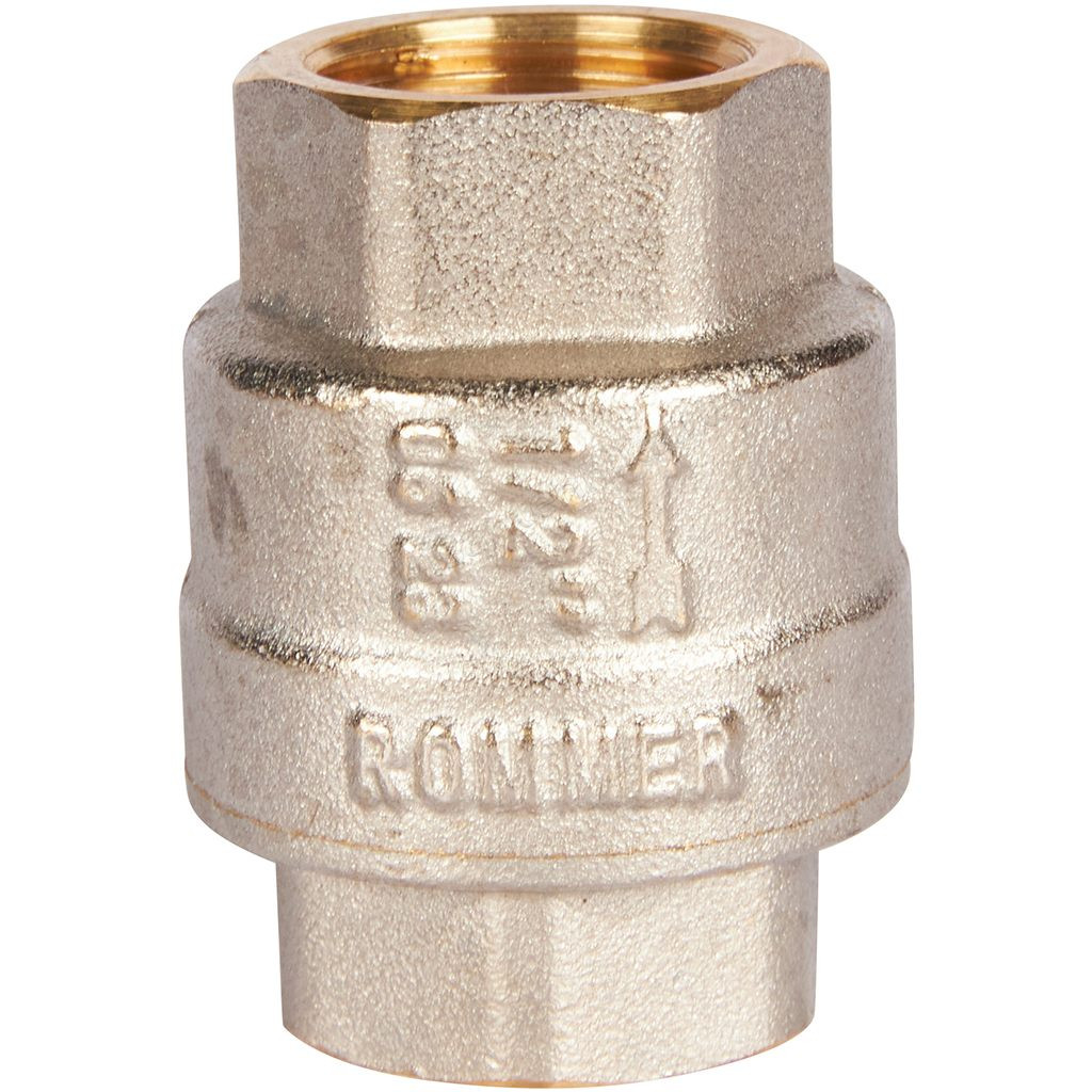 Клапан Rommer обратный пружинный муфтовый с пластиковым седлом 1/2" RVC-0002-000015