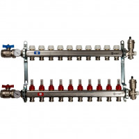 Коллектор STOUT из нержавеющей стали в сборе с расходомерами 10 вых. SMS 0907 000010