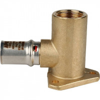 Угольник переходник STOUT 90° прессовой удлиненный настенный с креплением 1/2"x16 SFP-0012-001216