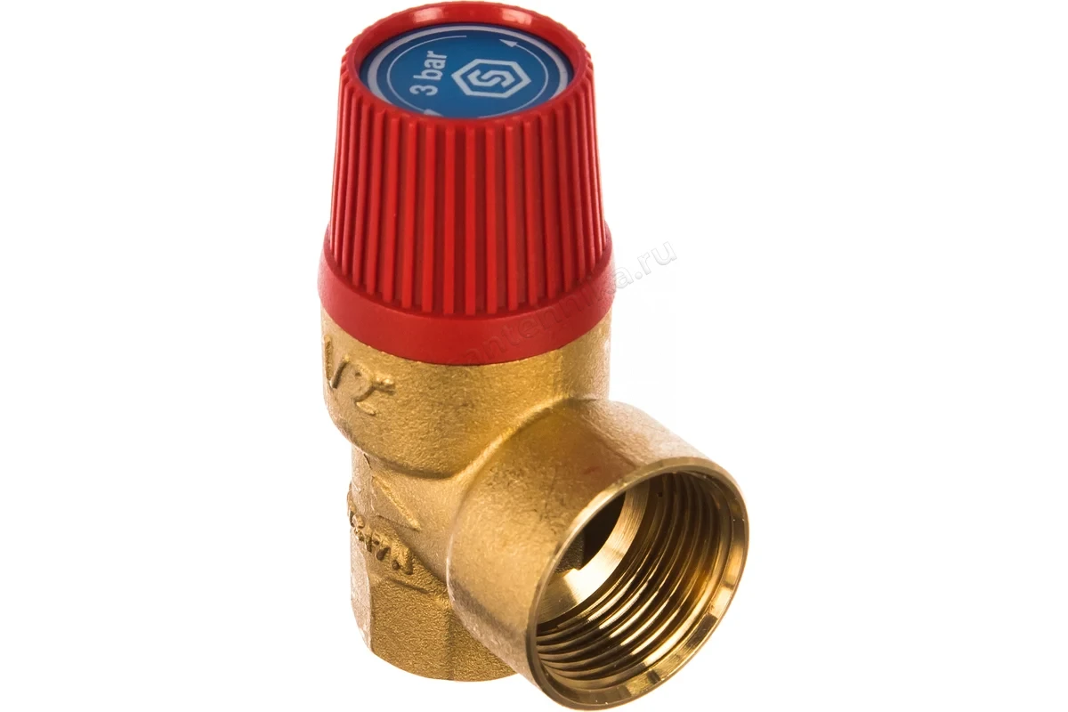 Клапан Stout предохранитель 1/2"x3/4" 3 бар с красной крышкой SVS-0001-003015