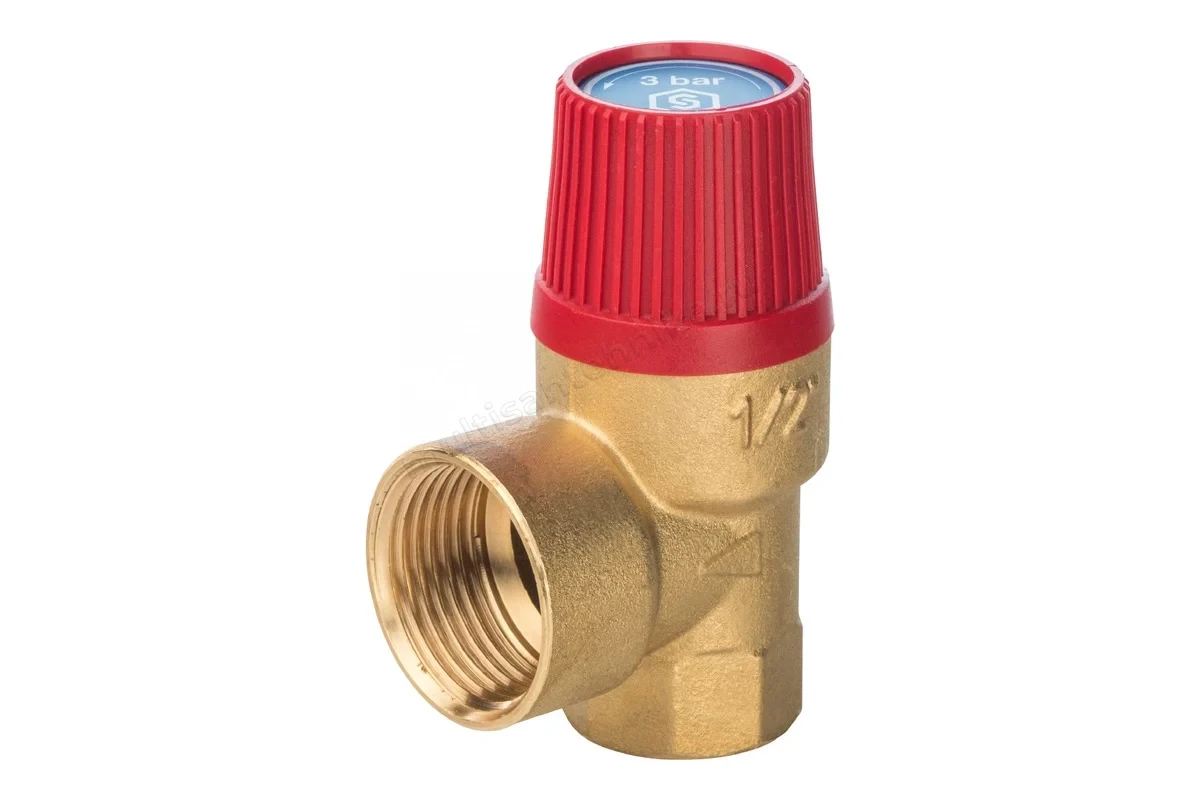 Клапан Stout предохранитель 1/2"x3/4" 3 бар с красной крышкой SVS-0001-003015
