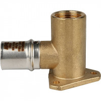 Угольник переходник STOUT 90° прессовой удлиненный настенный с креплением 1/2"x20 SFP-0012-001220