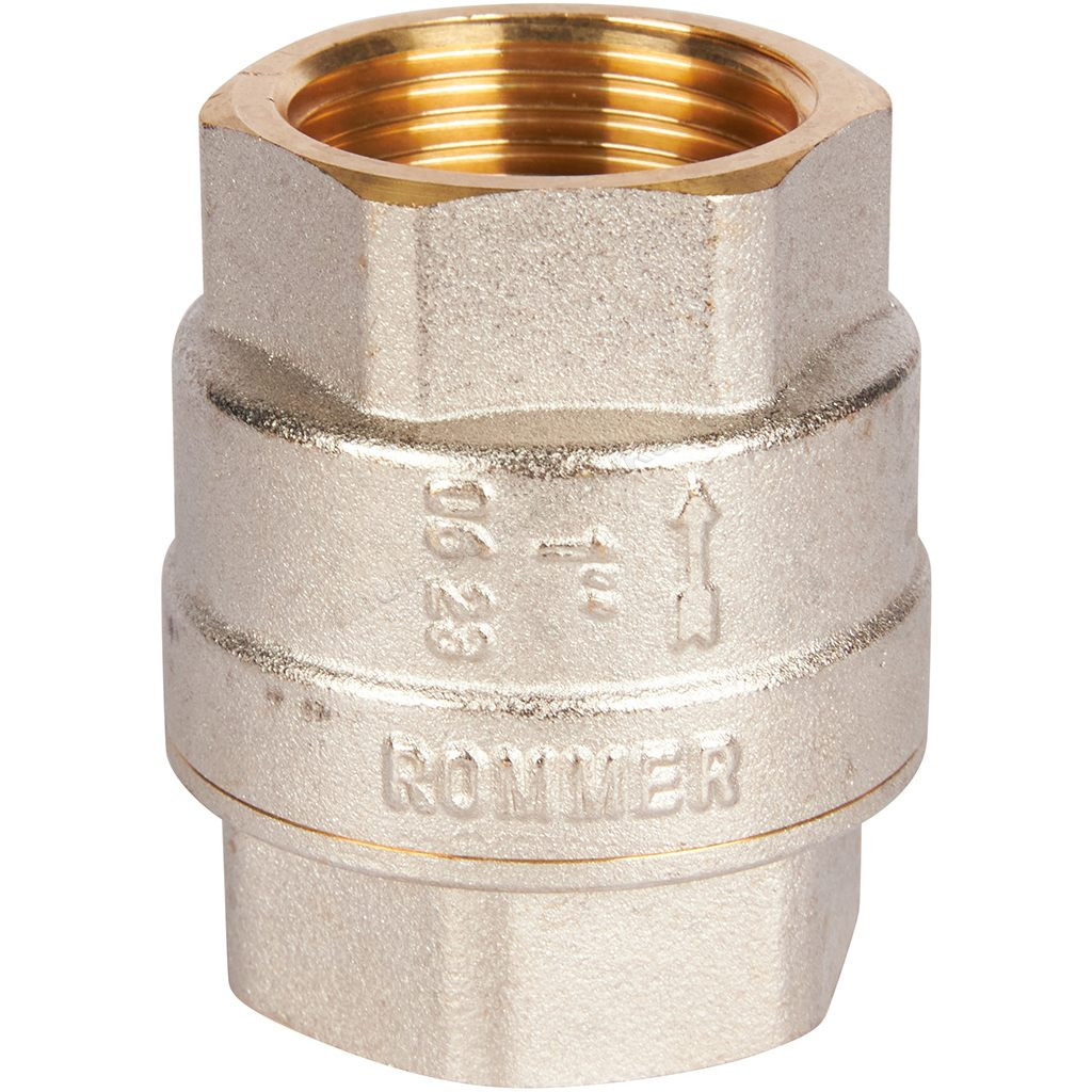 Клапан Rommer обратный пружинный муфтовый с пластиковым седлом 1" RVC-0002-000025