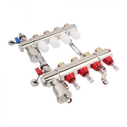 Коллекторная группа TIM со встр. расходомерами латунь 1"х3/4" 9 вых. KC009 вид 4