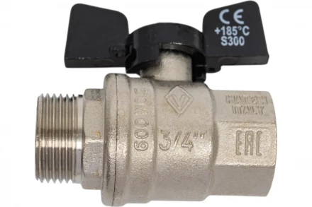 Кран Bugatti OREGON серия 307 НВ 3/4", бабочка, полный проход 03070065