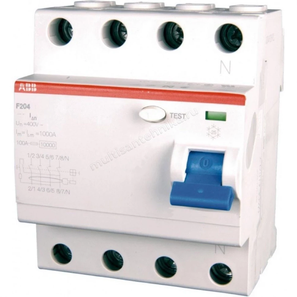 УЗО ABB 4 модуля F204 A S-63/0.1 2CSF204201R2630