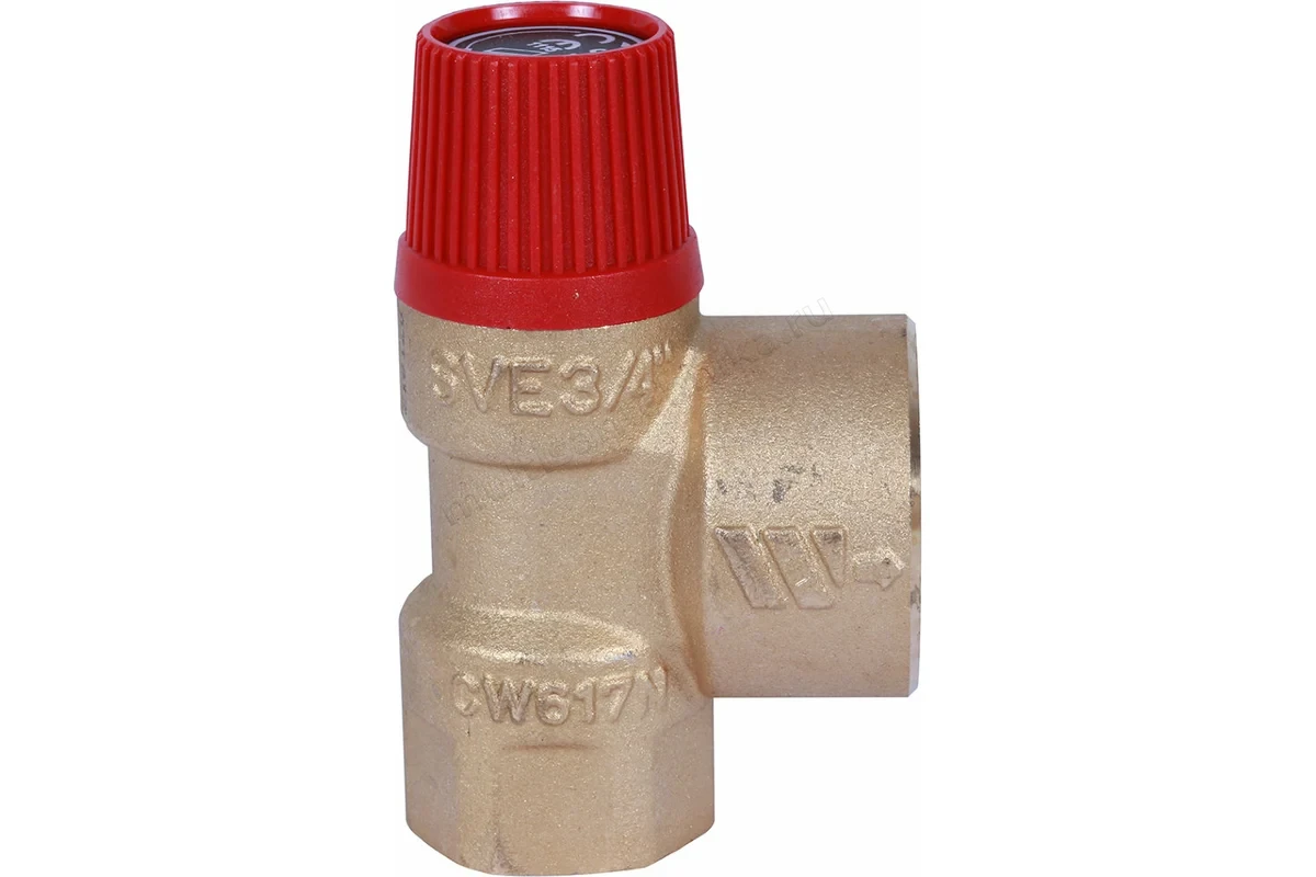 Клапан Stout предохранитель 3/4"x1" 3 бар с красной крышкой SVS-0001-003020