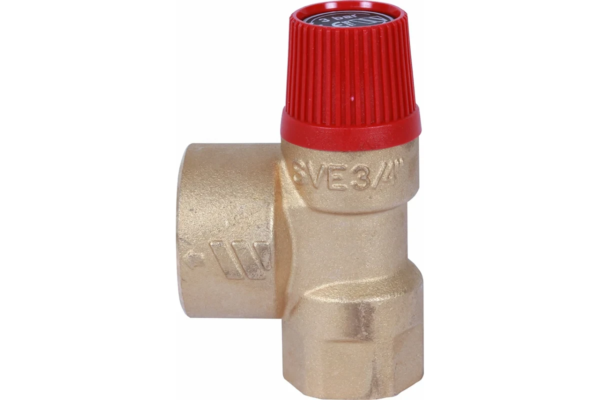 Клапан Stout предохранитель 3/4"x1" 3 бар с красной крышкой SVS-0001-003020