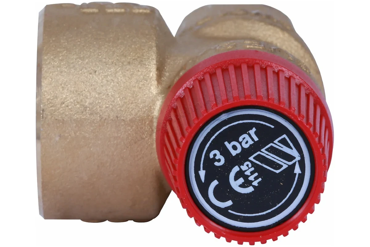 Клапан Stout предохранитель 3/4"x1" 3 бар с красной крышкой SVS-0001-003020