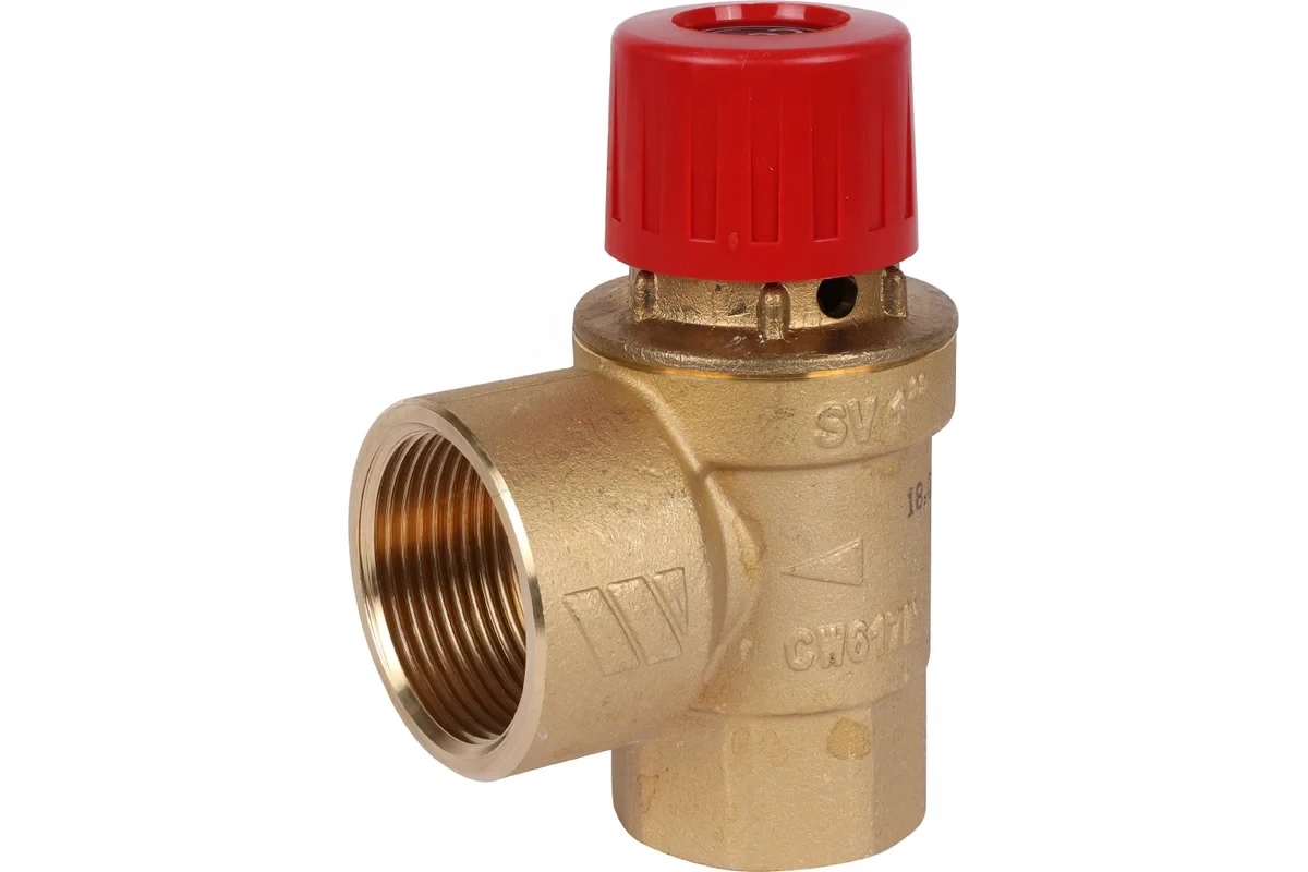 Клапан Stout предохранитель 1"x1 1/4" 3 бар с красной крышкой SVS-0001-003025