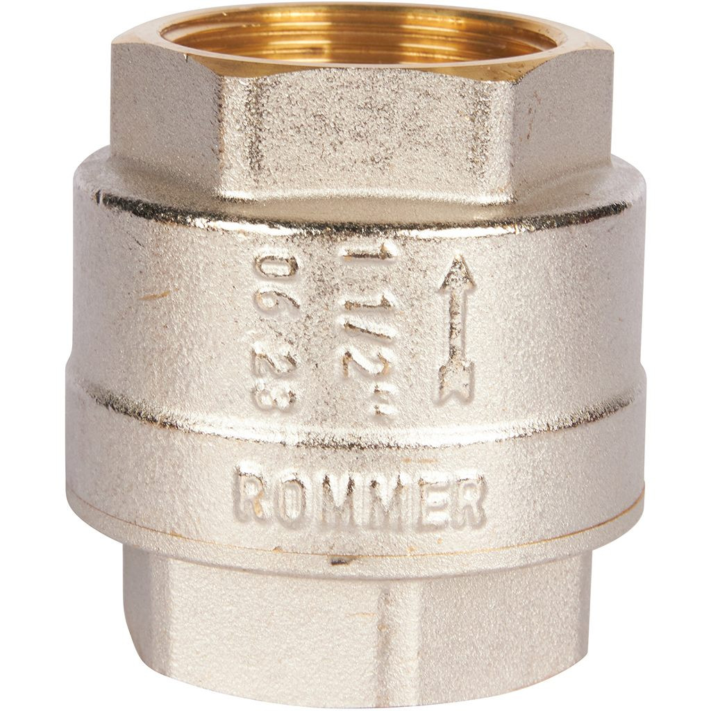 Клапан Rommer обратный пружинный муфтовый с пластиковым седлом 1 1/2" RVC-0002-000040